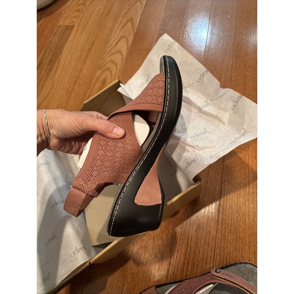 JBU by Jambu Womens Pink Alyssa Ankle Strap Open Toe Wedge Sandals Size 12M NEW - Picture 5 of 10